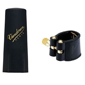 Abraçadeira Couro para Sax Barítono, Vandoren. Com cobreboq. plástica.