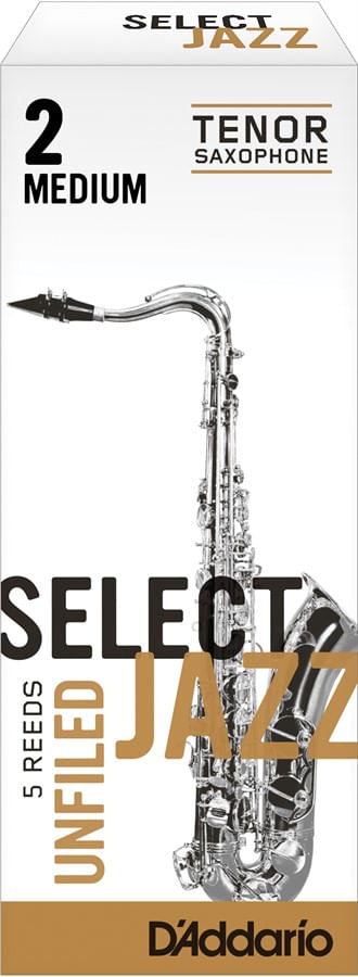 Palheta 2 Medium "Select Jazz Unfiled - D'Addario", Sax Tenor, unid.