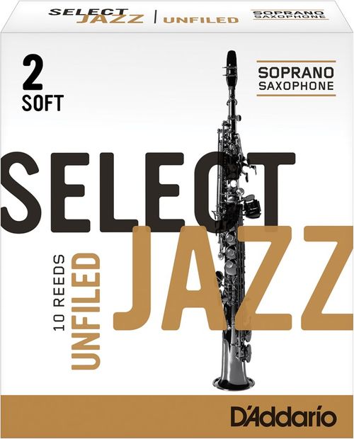 Palheta 2 Soft, "Select Jazz Unfiled - D'Addario", Sax Soprano, unidade