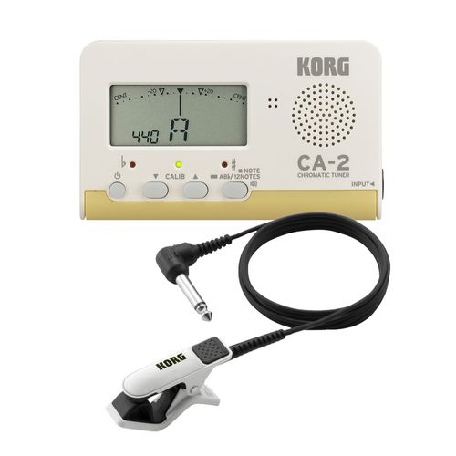 Afinador Cromático "Korg", mod. CA-2 compacto, com Microfone de contato mod. CM-200, kit