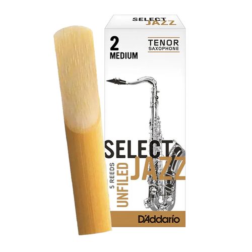 Palheta 2 Medium "Select Jazz Unfiled - D'Addario", Sax Tenor, un.