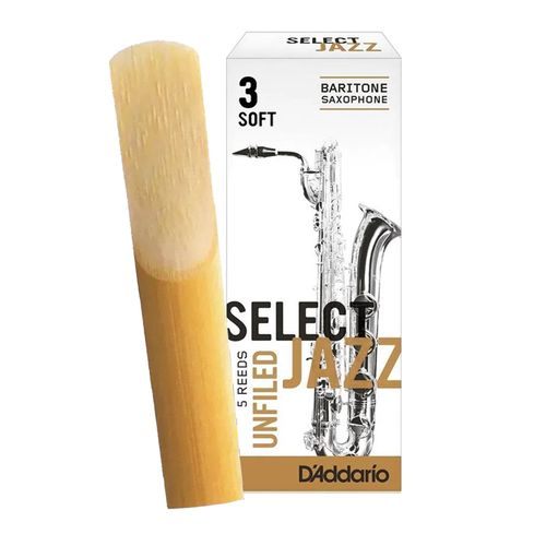 Palheta 3 Soft "Select Jazz Unfiled - D'Addario", Sax Barítono, un.