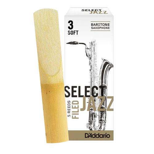 Palheta 3 Soft "Select Jazz Filed - D'Addario", Sax Barítono, un.