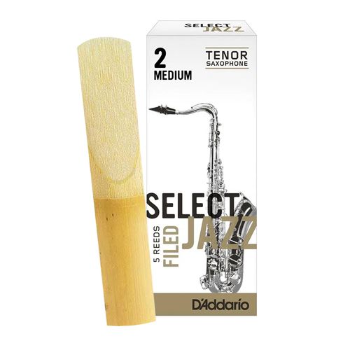 Palheta 2 Medium, "Select Jazz Filed - D'Addario", Sax Tenor, unid.