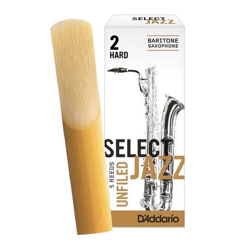 Palheta 2 Hard "Select Jazz Unfiled - D'Addario", Sax Barítono, unid.