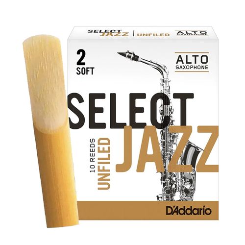 Palheta 2 Soft "Select Jazz Unfiled - D'Addario", Sax Alto, un.