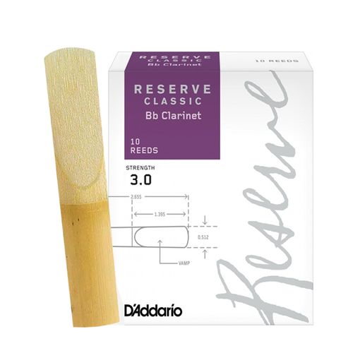 Palheta 3.0 "Reserve Classic - D'Addario", Clarinete Bb, un.