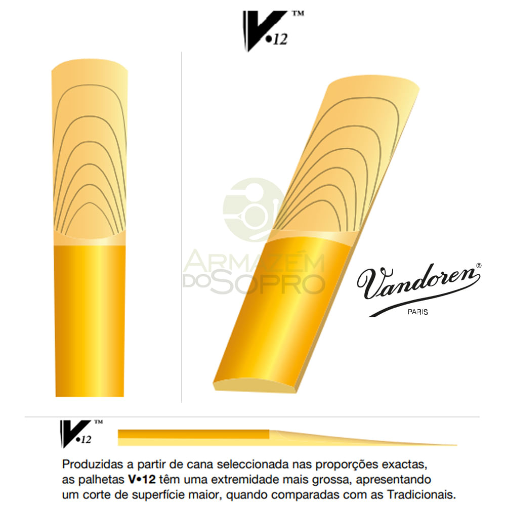 Palheta 2.5 V12 - Vandoren, Sax Tenor, unid.