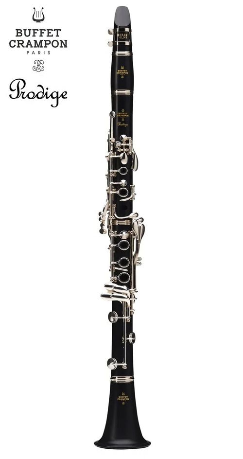 Clarinete em Bb "Buffet Crampon" PRODIGE, 17 chaves, mecanismo prateado, com estojo, un.