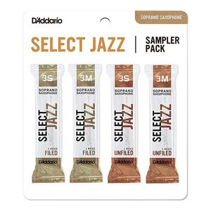 Palheta 3S e 3M "Select Jazz Filed & Select Jazz Unfiled - D'Addario", Sax Soprano, pack