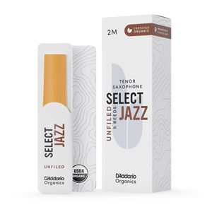 Palheta 2 Medium "Select Jazz Unfiled - D'Addario" Organic, Sax Tenor, un.