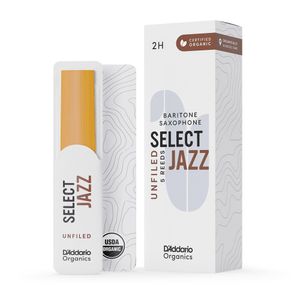 Palheta 2 Hard "Select Jazz Unfiled - D'Addario" Organic, Sax Alto, un.