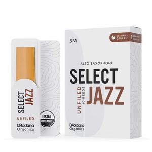 Palheta 3 medium "Select Jazz Unfiled - D'Addario" Organic, Sax Alto, un.