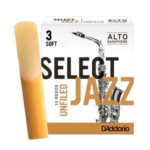 Palheta 3 Soft "Select Jazz Unfiled - D'Addario", Sax Alto, un.