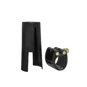 Abraçadeira de Couro c/ Ressonador para Sax Soprano e cobre boquilha p/ boq. de Massa, ."Free Sax", un